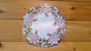 8" Round Table Accent Victorian Rose Pattern