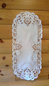 12 x 18 Oval  Table Accent Ivory Elegance Pattern