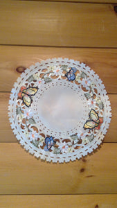 24" Round Table Accent Butterfly Pattern