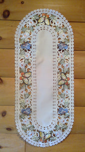 16 x 43  Oval  Table Accent Butterfly Pattern