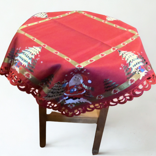 Square Table Accent Santa Pattern (Holiday)
